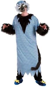 Wolfskostüm Böser Wolf Kostüm Grau Isegrim Overall Hund Jumpsuit L-XL 175-190 cm
