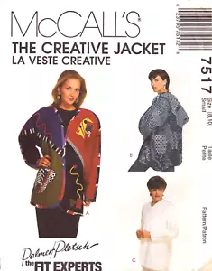 McCall's 7517 ~ The Creative Jacket ~ Palmer Pletsch Fit ~ Lined or Unlined 8-10 - Picture 1 of 4