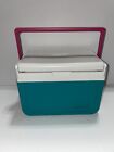 Vintage Coleman Cooler 5205, MINT Condition! Teal & Pink ~9 3/4x7x7~FREE SHIP!