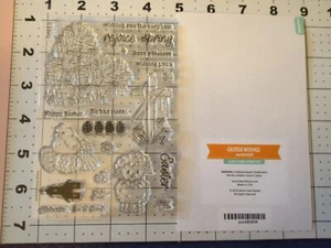 Estampilla de acrílico universal que Simon dice deseos de Pascua pollito cordero iglesia huevos cruzados - Imagen 1 de 4