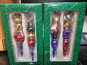 4er Set Dillard's Borten Weihnachten Feiertag Glas Ornamente FROSCH, ZEBRA, SCHWEIN - Bild 1 von 10