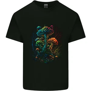 Magic Mushrooms Psychedelic Trippy LSD Kids T-Shirt Boys Girls - Picture 1 of 3