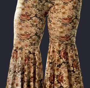 Stretchige Hose geblümt super ausgestellt - Bild 1 von 3