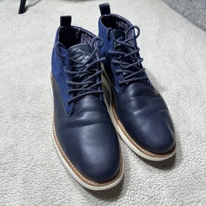 Ben Sherman Shoes Mens 10 US Dark Blue Nu Casual Chukka Boots Lace Up High Top - Picture 1 of 13
