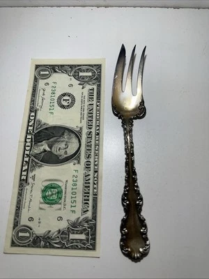 Antigua horquilla de pepinillo estilo antiguo Louis XV 1891 Whiting Co. Sterling, 23 gr, sin mono Foto 1 de 4