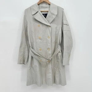 Burberry Trench Chelsea Kensington Short Belt Jacket Coat Grey Rain White 14R LW - Picture 1 of 19