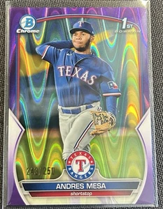 2023 Bowman Chrome Prospects Andres Mesa #BCP-44 Purple Raywave Refractor /250 - Picture 1 of 2