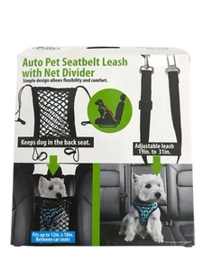 Auto Pet Seatbelt Leash With Net Divider - Picture 1 of 3