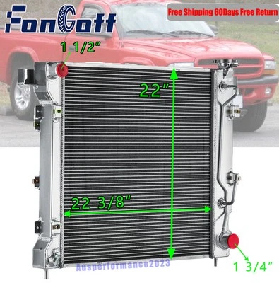 3 Row Radiator Fit 1997-2000 Dodge Dakota,Durango 3.9L 5.2L GAS V6 V8 Aluminum Foto 1 de 4