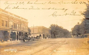 Postal MI Birmingham Old Woodward Avenue y Maple Road Michigan RPPC 1907 - Imagen 1 de 2