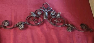 Metal Wall Decoration Wrought Iron Bronze Colored Art Scroll 27.5”x10.5” - Picture 1 of 6