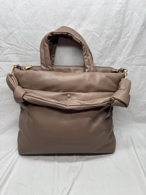 Новый день женщин пуховик большая сумка с короткими ручками сумочка мягкий серо-коричневый - Изображение 1 из 4