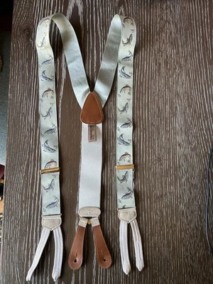 Trafalgar Tab吊带丝绸带皮革限量版绿色鳟鱼/钓鱼主题 — 第 1/4 张图片