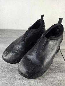 Z-Coil Clogs Womens 9 Black Leather Slip On Loafer Shoes Orthopedic Work - Picture 1 of 10