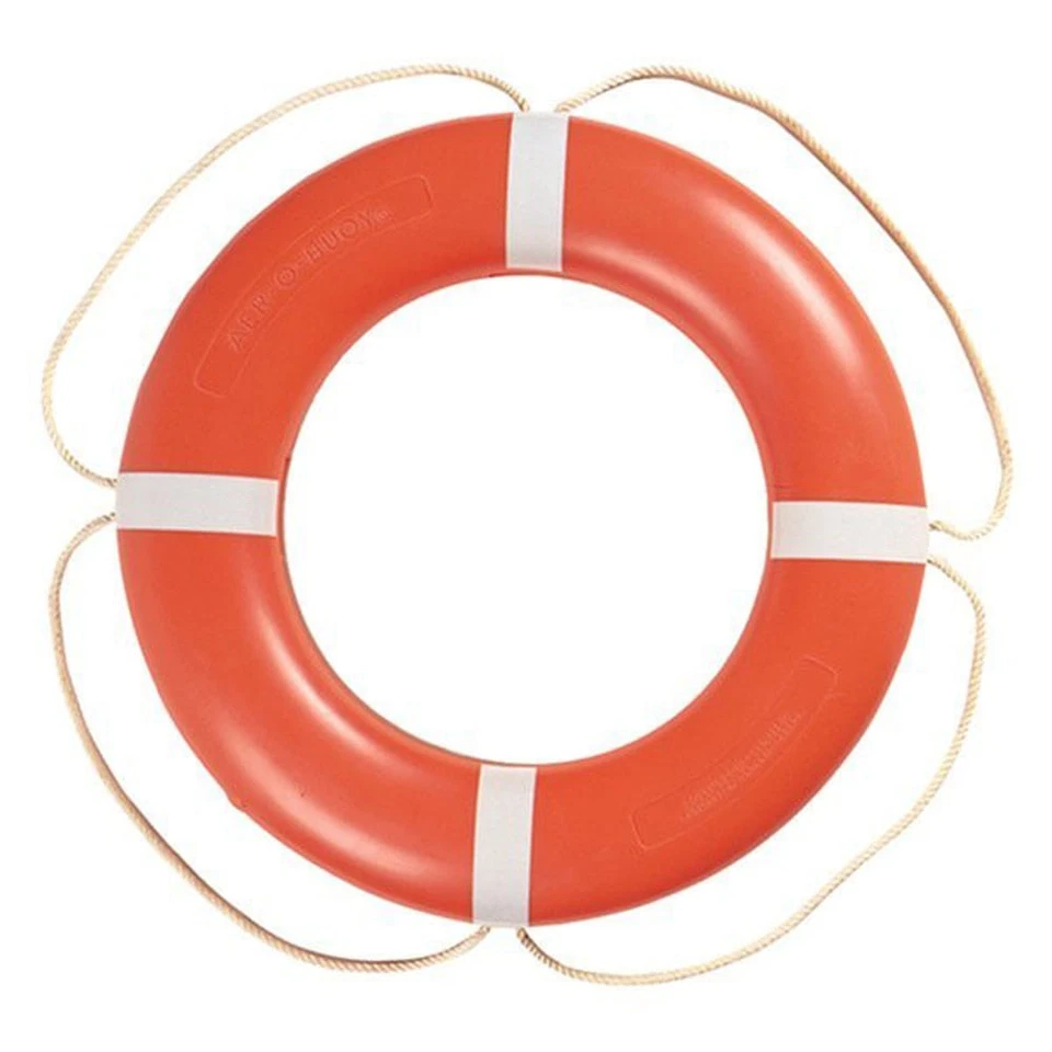 Adult 30" Diameter Orange Closed Cell Foam Core/PE Shell PFD w/White Grab Line - Image 1 of 1