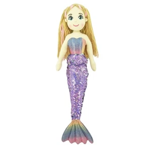 Muñeca Sirena Arco Iris Púrpura Juguete de Peluche Suave Adele 17"/45cm Criaturas Míticas - Imagen 1 de 3