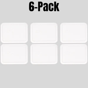 Pyrex 6 Cup 1.5L White Rectangle Replacement Lid Cover 7211-PC Bulk 6 Pack NEW! - Picture 1 of 3