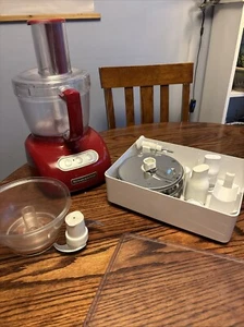 KITCHENAID FOOD PROCESSOR MODEL KFP750ER3 Set Of Blades RED Tested - Picture 1 of 10