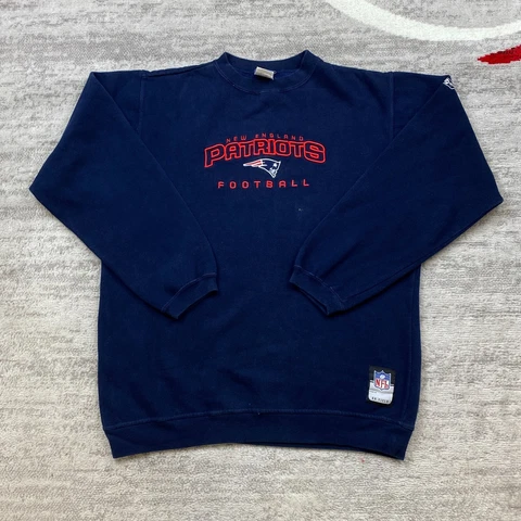 Vintage New England Patriots Sweater Adult Large Blue White Red NFL Football Men Cover