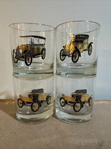Oldtimer Auto Cocktailbar Glas 4er Set Goldfelgen Oldtimer - Bild 1 von 4