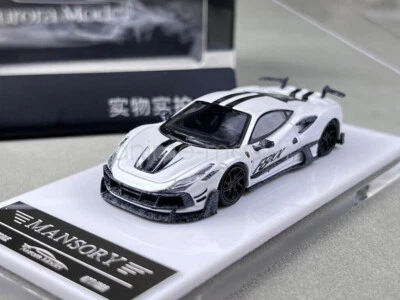 Aurora 1:64 White F8xx Tributo Mansory Sports Diecast Metal Car Gift - Image 1 of 4
