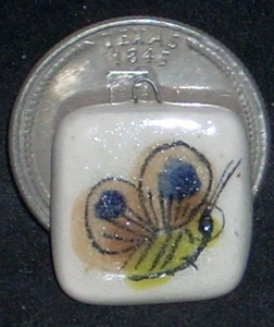 Tonala Style lackierte Küchenfliese braun Schmetterling S 1:12 TC407 mexikanisch 4618 - Bild 1 von 2