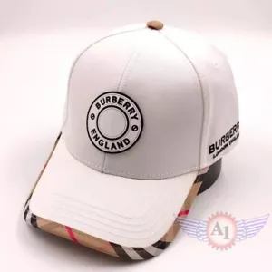 Cappello Burberry bianco berretto sport baseball uomo piatto cotone premium uomo donna originale - Foto 1 di 5