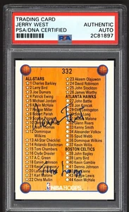 Jerry West Autograph Inscribed "The Logo" 1990-91 Hoops Checklist PSA Authentic - Picture 1 of 3