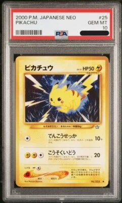 PSA 10 Pikachu 2000  Pokemon Card Japanese Neo #25 GEM MINT - Image 1 of 2