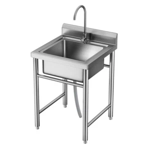 Stainless Steel Utility Sink Commercial Restaurant Laundry Sink Kitchen Sink - Picture 1 of 10
