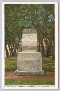 Postkarte Fred Harvey Denkmal Markierung Old Santa Fe Trail Dodge City Kansas - Bild 1 von 2