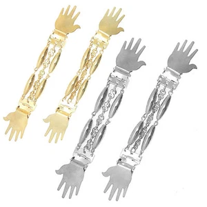 Sujeciones para mangas 2 pares set A plateadas doradas clips manos joyas - Imagen 1 de 1