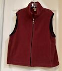 Woolrich Fleece Vest Mens X Large XL RED Mock Neck Pockets Full Zip Fleece