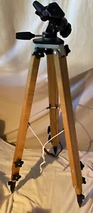Zone VI Wooden Tripod, With Manfrotto 3057 Heavy Duty Head - Picture 1 of 3
