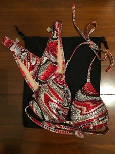 Mujer Multicolor Figura Físico Culturismo Bikini Talla Alta Copa C/D - Imagen 1 de 3