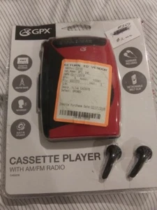 GPX Cassette Player with AM/FM Radio, CAS337B, Black/Red - Picture 1 of 6