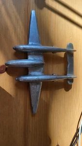 Zabytkowy metalowy model Lockheed p38 lightning. Zabawka lub model treningowy - Zdjęcie 1 z 2