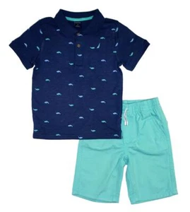 Nautica Boys Navy Polo 2pc Short Set Size 4 5 6 7 8 10 12 - Picture 1 of 3