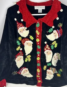 Vintage Ugly Christmas Sweater Holiday Santa Woman's Size L - Picture 1 of 12