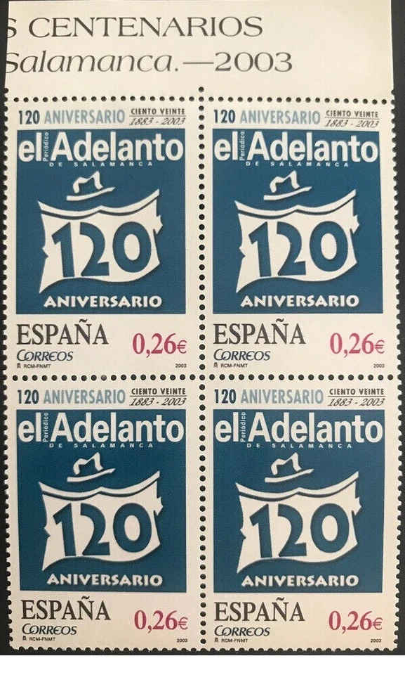ESPAÑA. Año: 2003. 120 ANIVERSARIO DE EL ADELANTO . BLOQUE DE 4  EDIFIL 4002  ** - Imagen 1 de 1