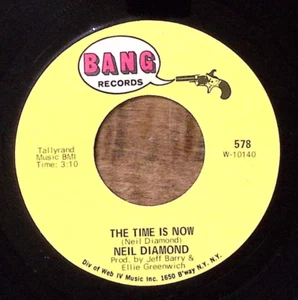 NEIL DIAMOND SOLITARY MAN/THE TIME IS NOW BANG RECORDS VINYL 45 53-58 - Picture 1 of 3