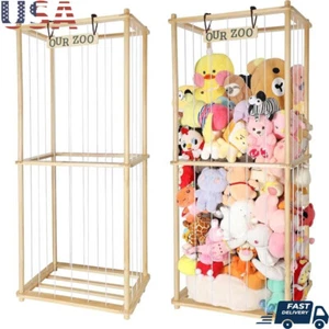 Large Stuffed Animal Storage Organizer Kids Playroom Lightweight Wood Shelf New - Picture 1 of 8