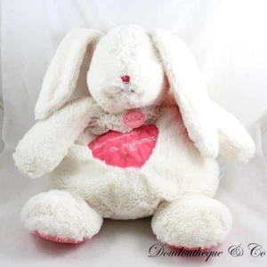 Peluche range pyjama lapin BABY NAT' Câlins Ma cachette à pyjama blanc rose (CM) - Picture 1 of 2