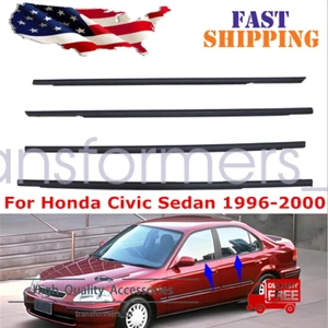 Outer Door Belt Weatherstrip Window Seal Molding Set For Honda Civic Sedan 96-00 - Picture 1 of 16