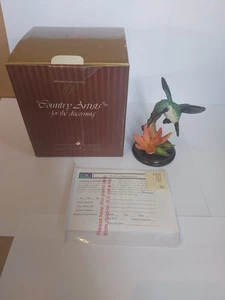 Country Artists BLACK-CHINNED HUMMINGBIRD With Day Lily 01663 - Picture 1 of 13