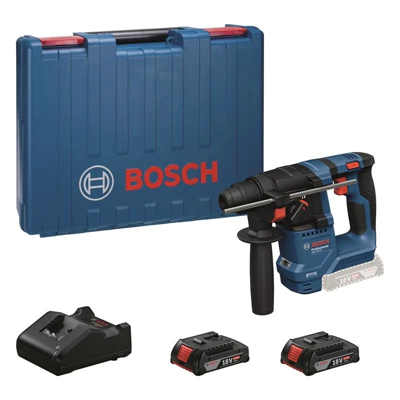 BOSCH PROFESSIONAL Bosch Akku-Bohrhammer GBH 18 V-18 Set inkl. 2 Akkus 2,0 Ah, Ladegerät, Koffer