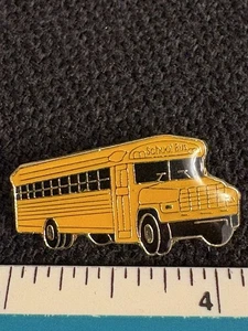 Yellow School Bus Enamel Pin Hat Tie Tac Metal Clasp - Picture 1 of 4