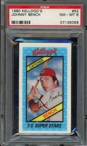 1980 Kellogg's #52 Johnny Bench PSA 8 Cincinnati Reds (5059) - Picture 1 of 2