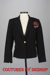 Chaqueta de algodón elástico St John Knits negra detalle de alfiler talla pequeña nueva con etiquetas precio de venta sugerido por el fabricante 900 USD - Imagen 1 de 2