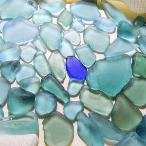 Tonos de vidrio de mar genuinos azules tamaño pequeño de Japón 23108 - Imagen 1 de 3